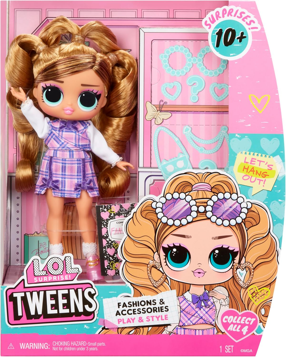 LOL Verrassing! Tweens Core Doll - Fancy Girl - Inclusief 1 modepop met outfit en accessoires, 4 verzamelobjecten, Rose