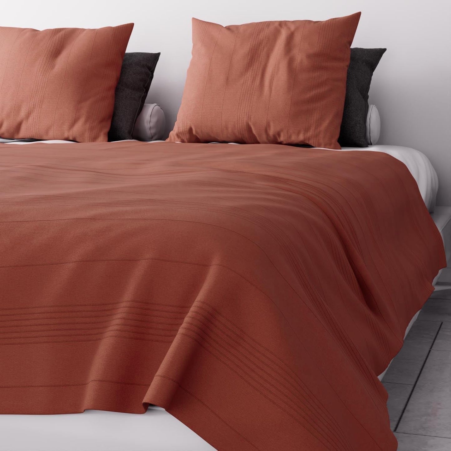 Soleil D'Ocre, Adele, sprei, banksprei, katoen, steenrood, 220 X 240 Cm Bedden en dekens Besuche den Soleil d'ocre-Store Standaard titel