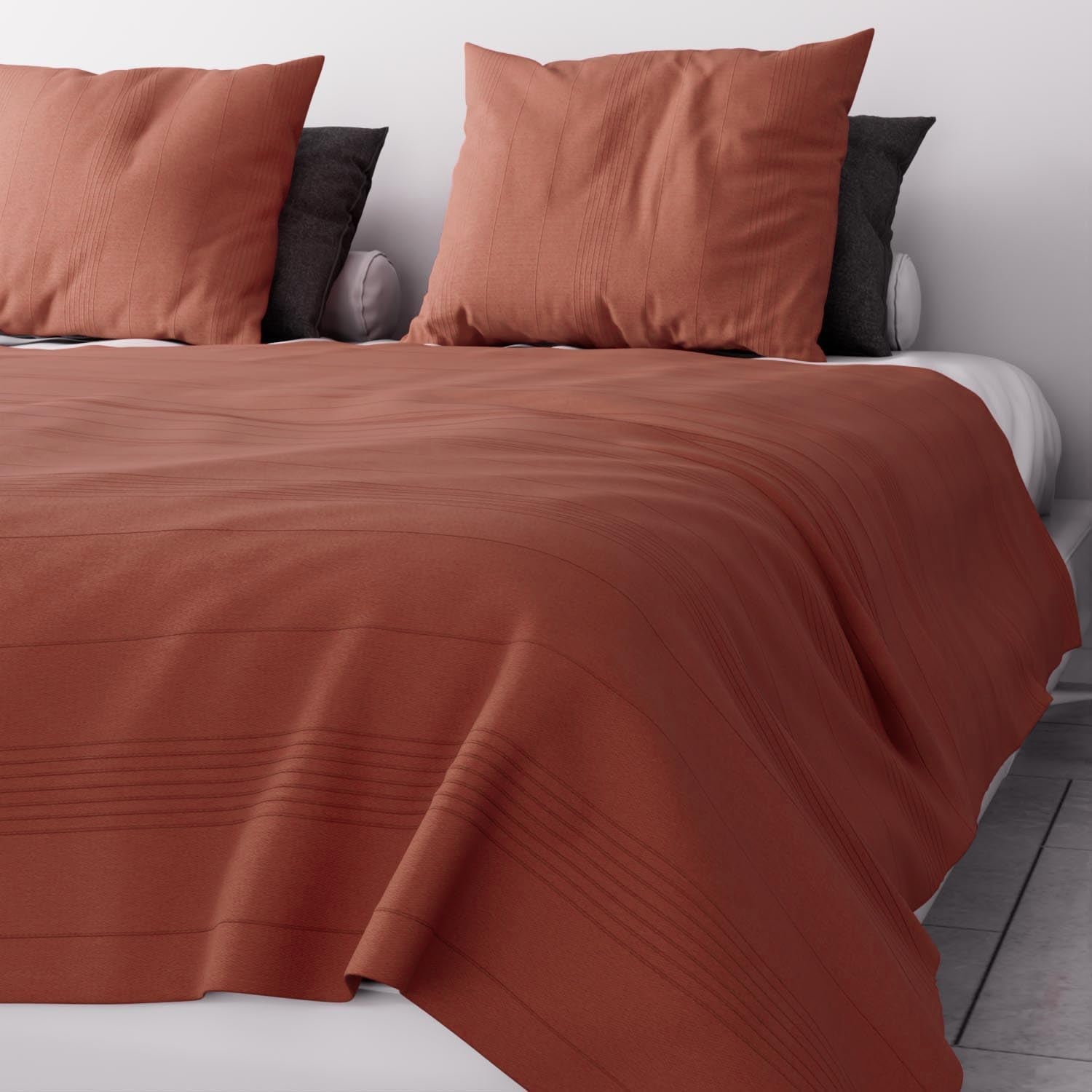 Soleil D'Ocre, Adele, sprei, banksprei, katoen, steenrood, 220 X 240 Cm Bedden en dekens Besuche den Soleil d'ocre-Store Standaard titel