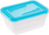 Kekeeper set van 3 voedselbewaarpotten, 3 x 1,25 l, 20,5 x 15,5 x 6,5 cm, Fredo Fresh, transparant blauw Voedselbewaardozen Naty Shop