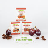 FRECHE FREUNDE Biologische rozijnen, Trockenfrüchte ohne Zucker, ohne Zusatzstoffe, ungeschwefelt, in kleinen Snackboxen, Sultaninen für Kinder, 20er Pack, 20 x (3x14g)