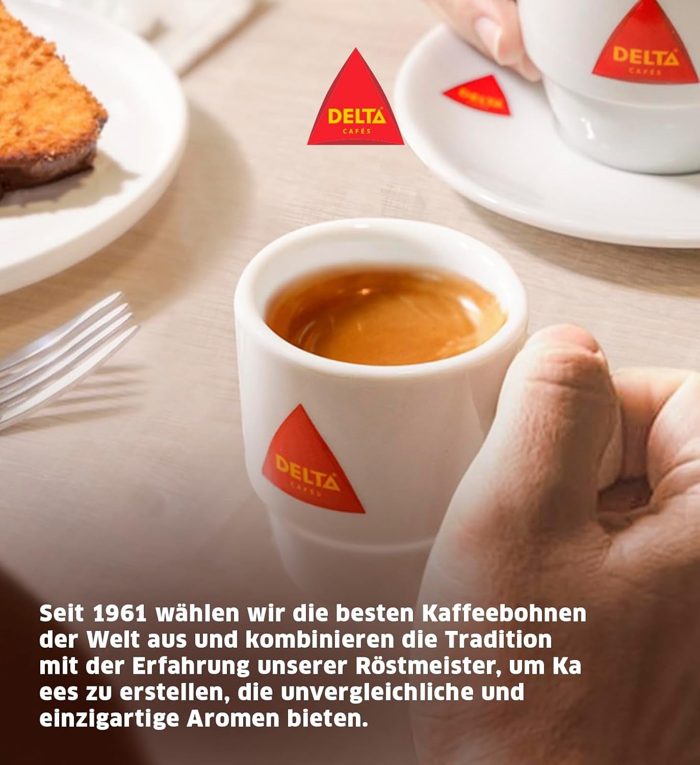 Delta Cafés - Kaffeebohnen Gold - 2 Pakjes à 1 kg - Intensiteit 12 - Vollmundige Arabica-Röstkaffebohnenmischung - Sehr aromatisch mit Noten von Honig und Reifen Früchten