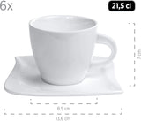 Verso de Mäser, La Musica-serie, 18-delig koffieservies, 6-persoons porseleinen serviesset, 921172, wit