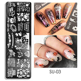 JMEOWIO Nagelstempelsjablonen Halloween 6 Stück Nagelstempelsjablonen Nail Art Decoratie Nageldesign Zubehör Böse Gruselige Kürbis-Geisterhexe