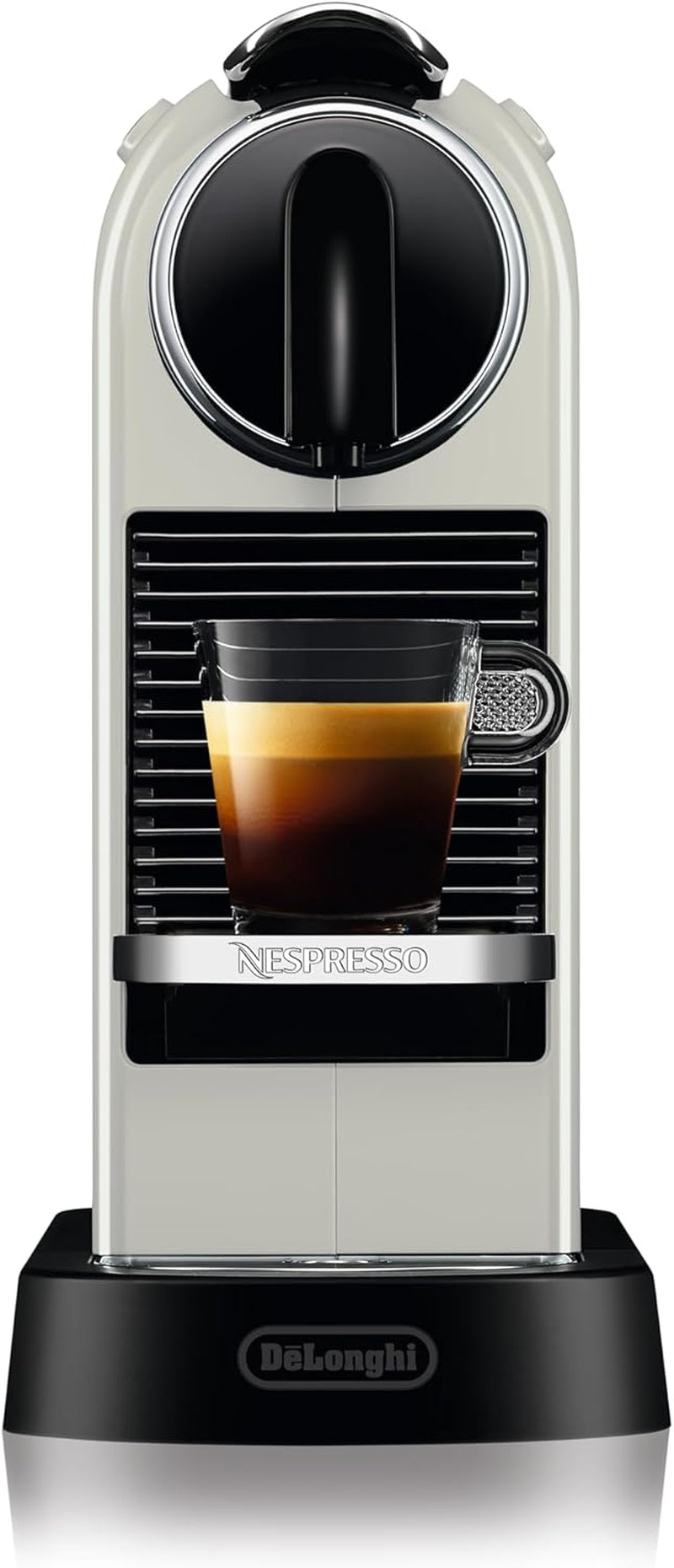 Nespresso EN167.W Citiz capsule-espressomachine, hogedrukpomp en ideale temperatuurregeling, zonder Aeroccino (melkopschuimer), energiebesparende functie, 1260 W, crèmewit, 37,4 x 11,9 x 25,5 cm