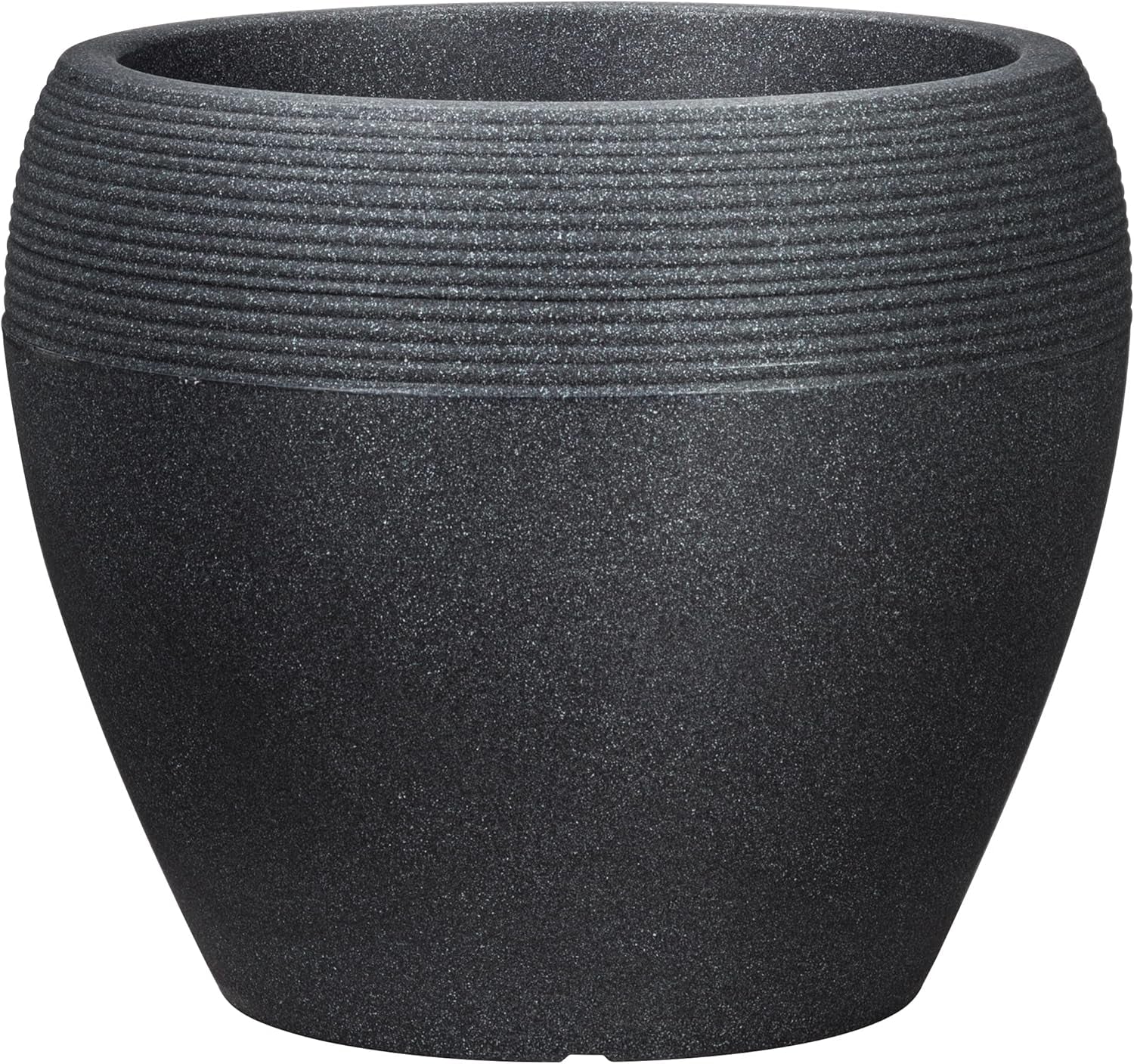 Scheurich Lineo, kunststof plantenbak, zwart graniet, diameter 30 cm, hoogte 24,1 cm, inhoud 11 l.
