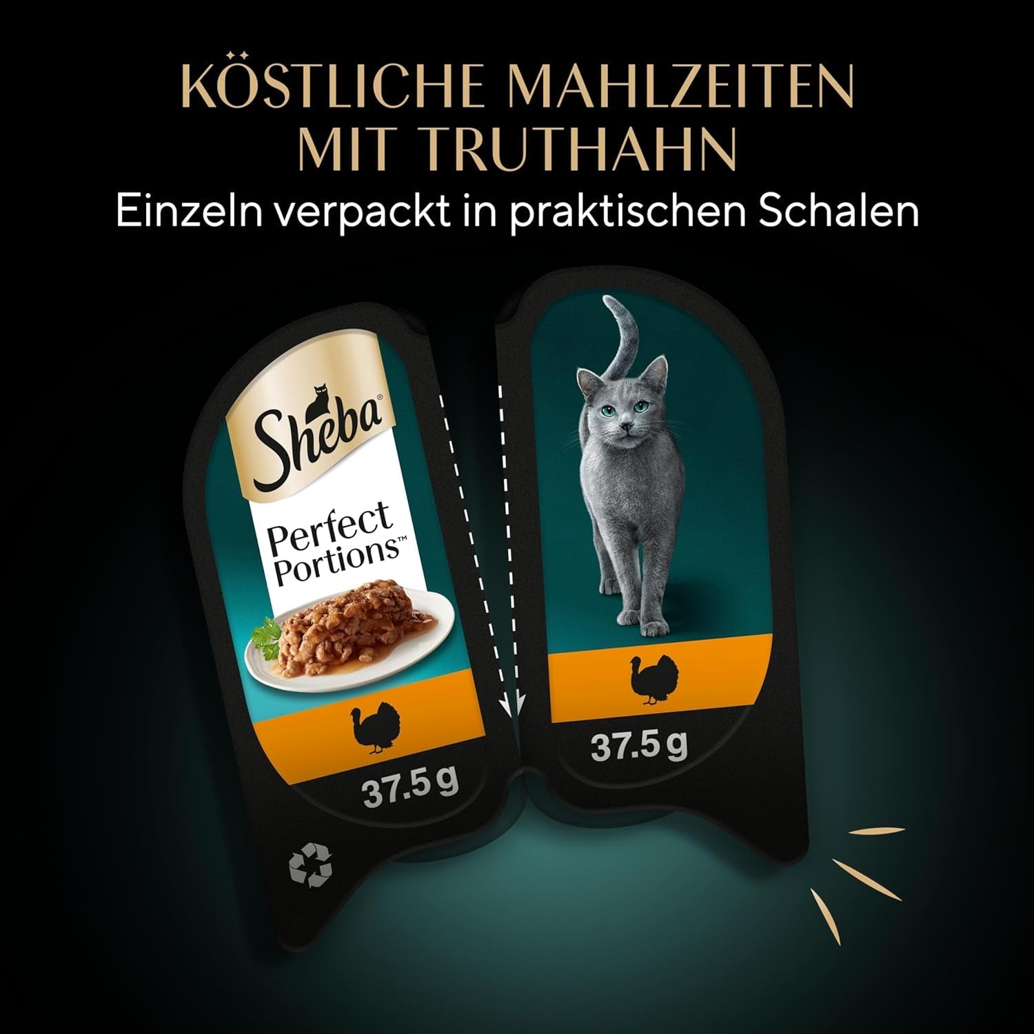 SHEBA Perfect PORTIONS saus voor katten met kalkoen 8 x 3 x (2 x 375 g)