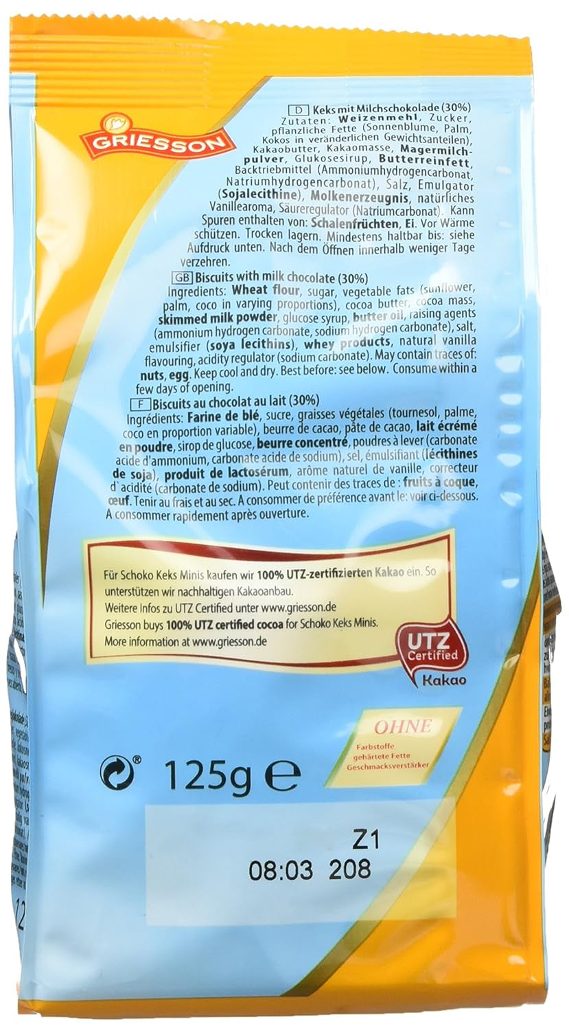 Griesson Chocolade Minikoekjes, 12 stuks (12 zakjes x 125 g)