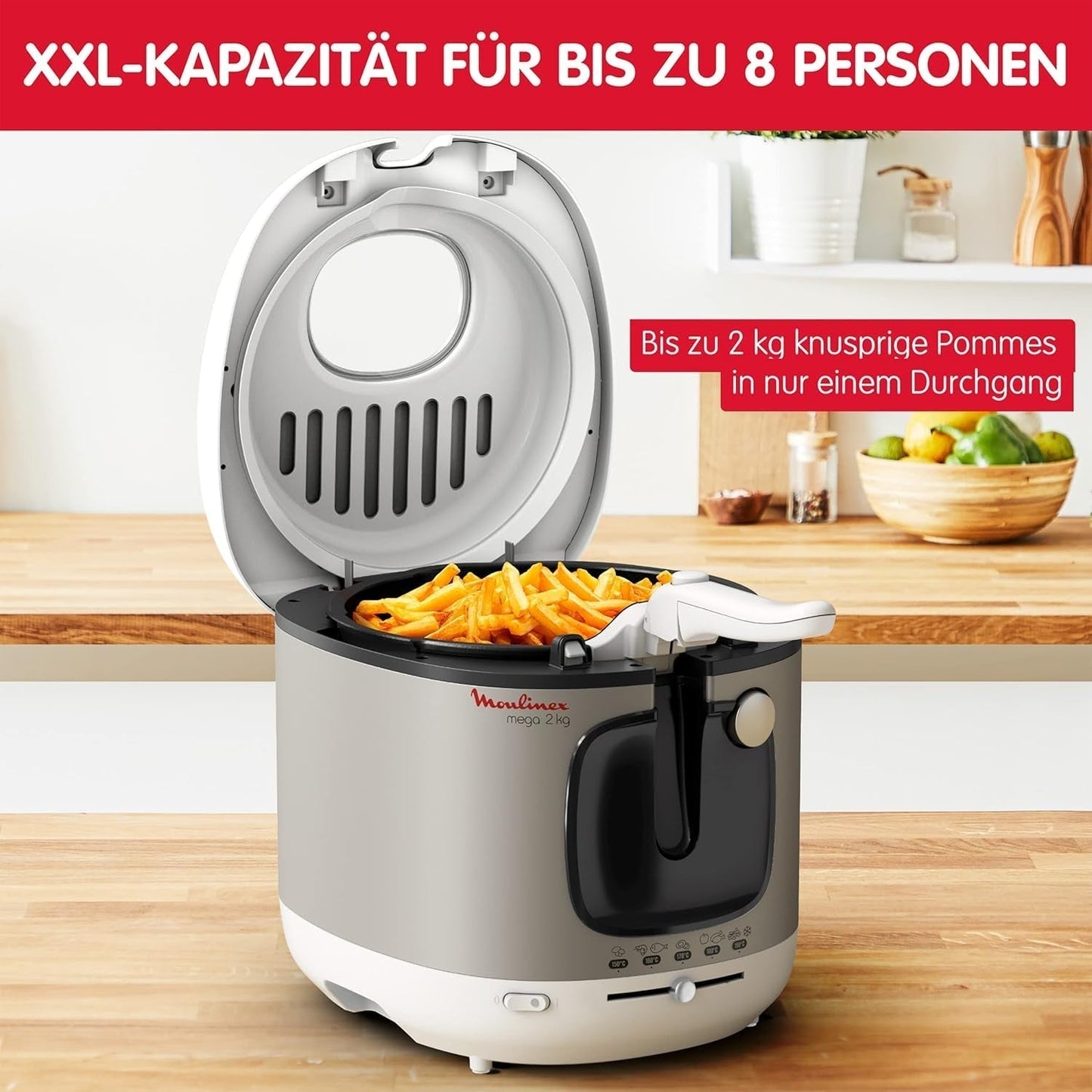 Friteuse AM4800 Mega 2Kg, oliefriteuse, geurfilter, 1800 W Huishoudelijke apparaten Naty Shop