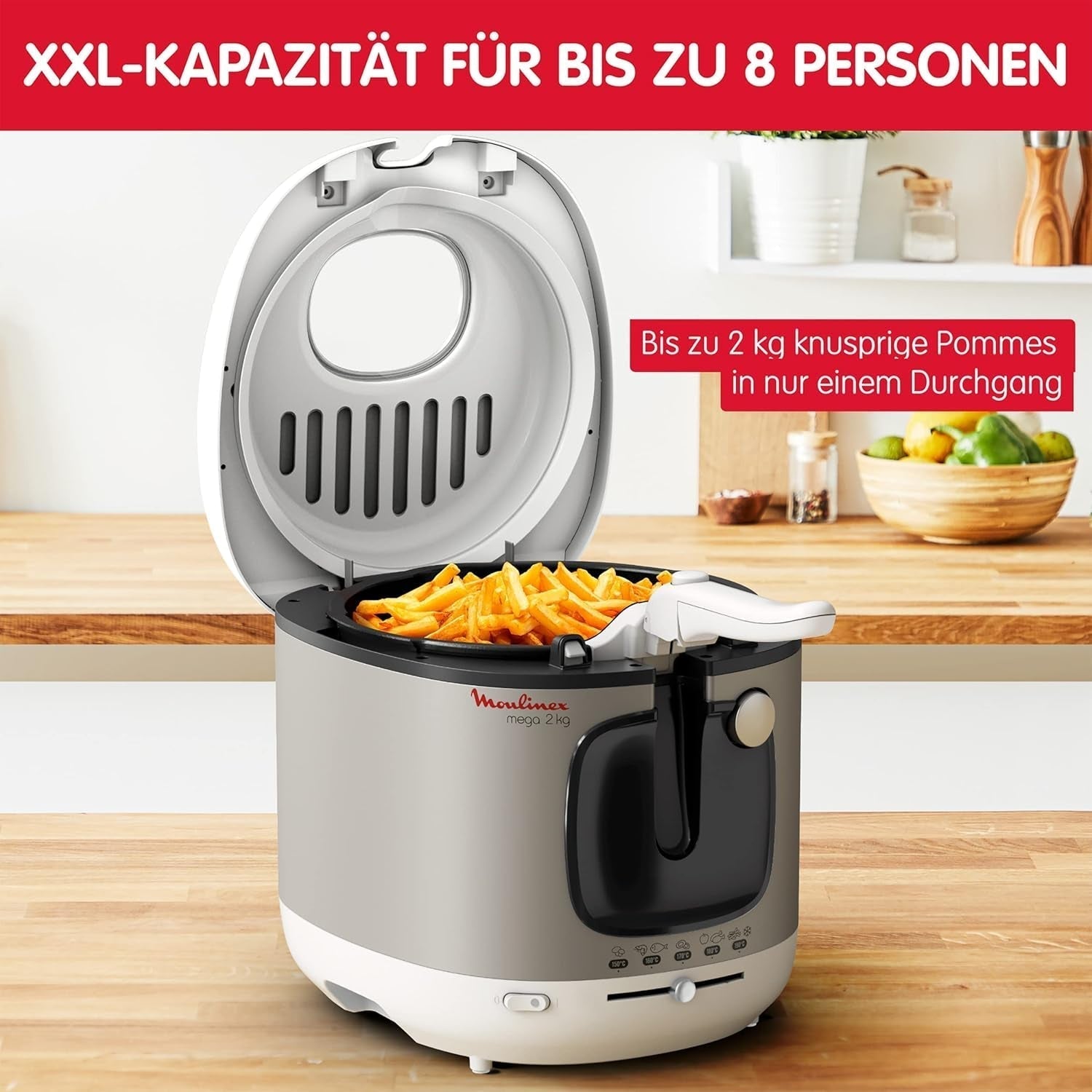 Friteuse AM4800 Mega 2Kg, oliefriteuse, geurfilter, 1800 W Huishoudelijke apparaten Naty Shop