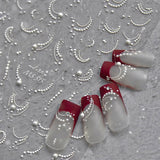 JMEOWIO 3D Nagelsticker Perlenlinie Nail Art Sticker Selbstklebend Nagelaufkleber 5D Stereoskopische Decoratie Nageldesign Zubehör 1 Blatt