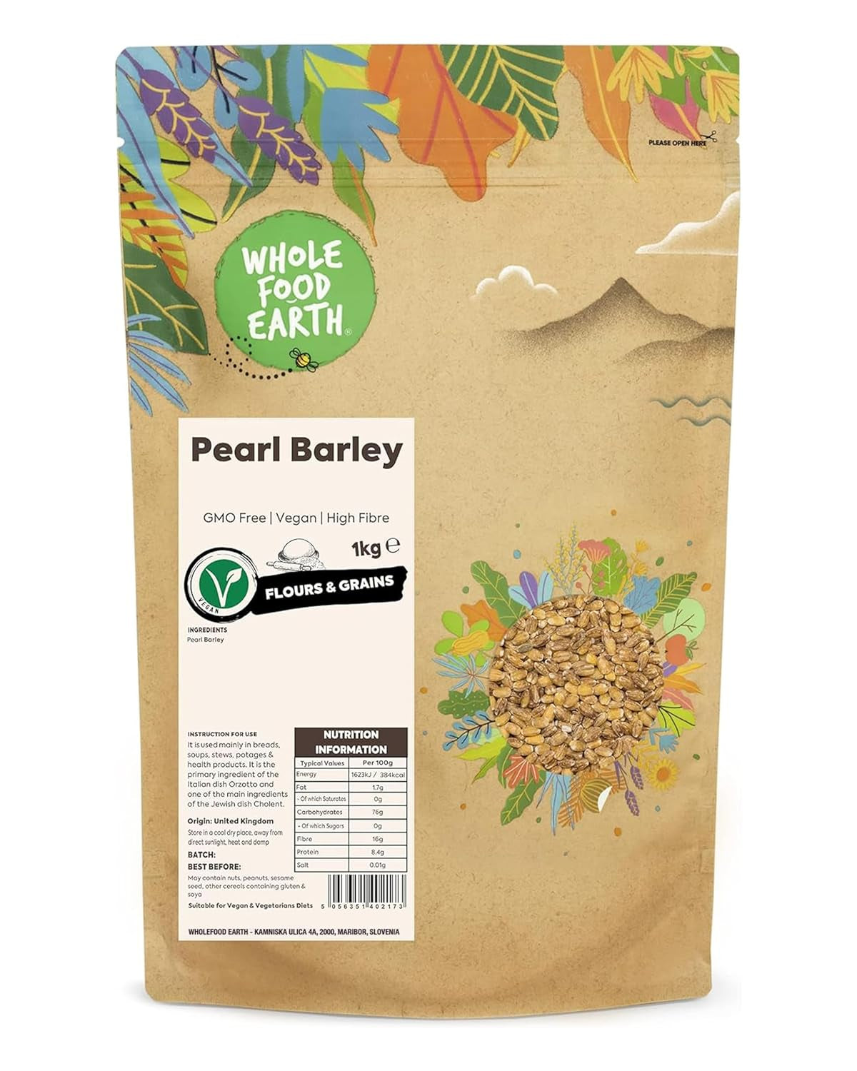 Wholefood Earth parelgort - non-GMO - vegan - zuivelvrij - geen toegevoegde suikers, 2 kg