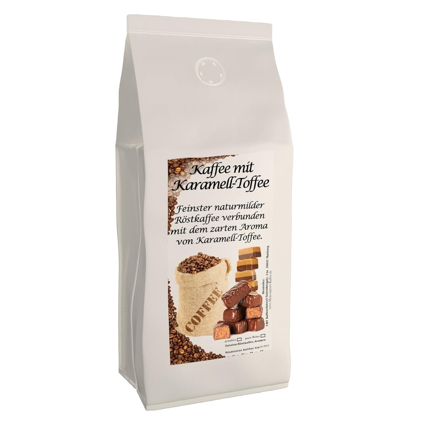 Aromakaffee - Aromatisierter Kaffee - Ganze Bohne - Frisch Von Uns Geröstet (Karamel, 500 Gram)