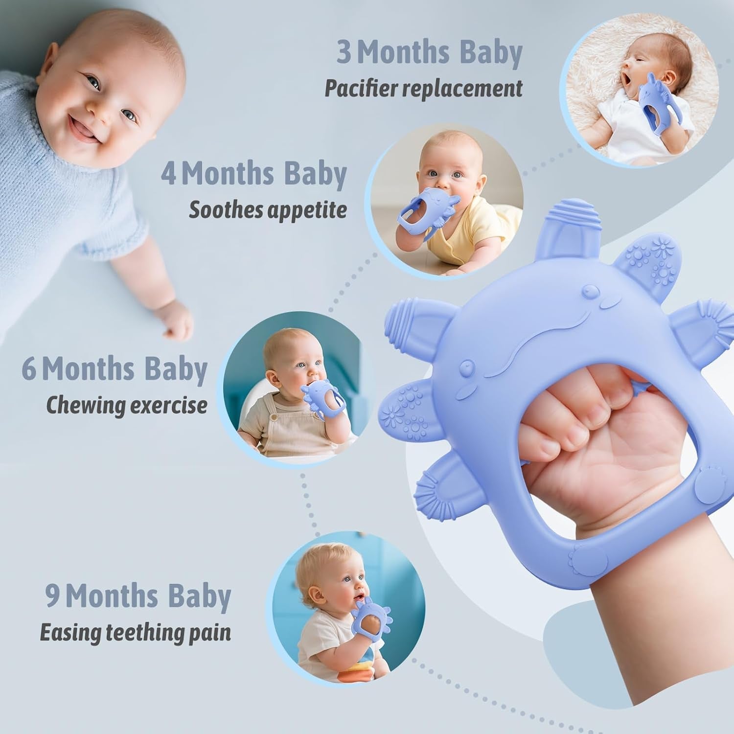 akolik Baby Bijtring 0 3 6 9 Maanden Bijtring Speelgoed en Hulp BPA Gratis Baby Bijtring Tandjes Mitts Voedsel Veilig Geschenken voor pasgeborenen