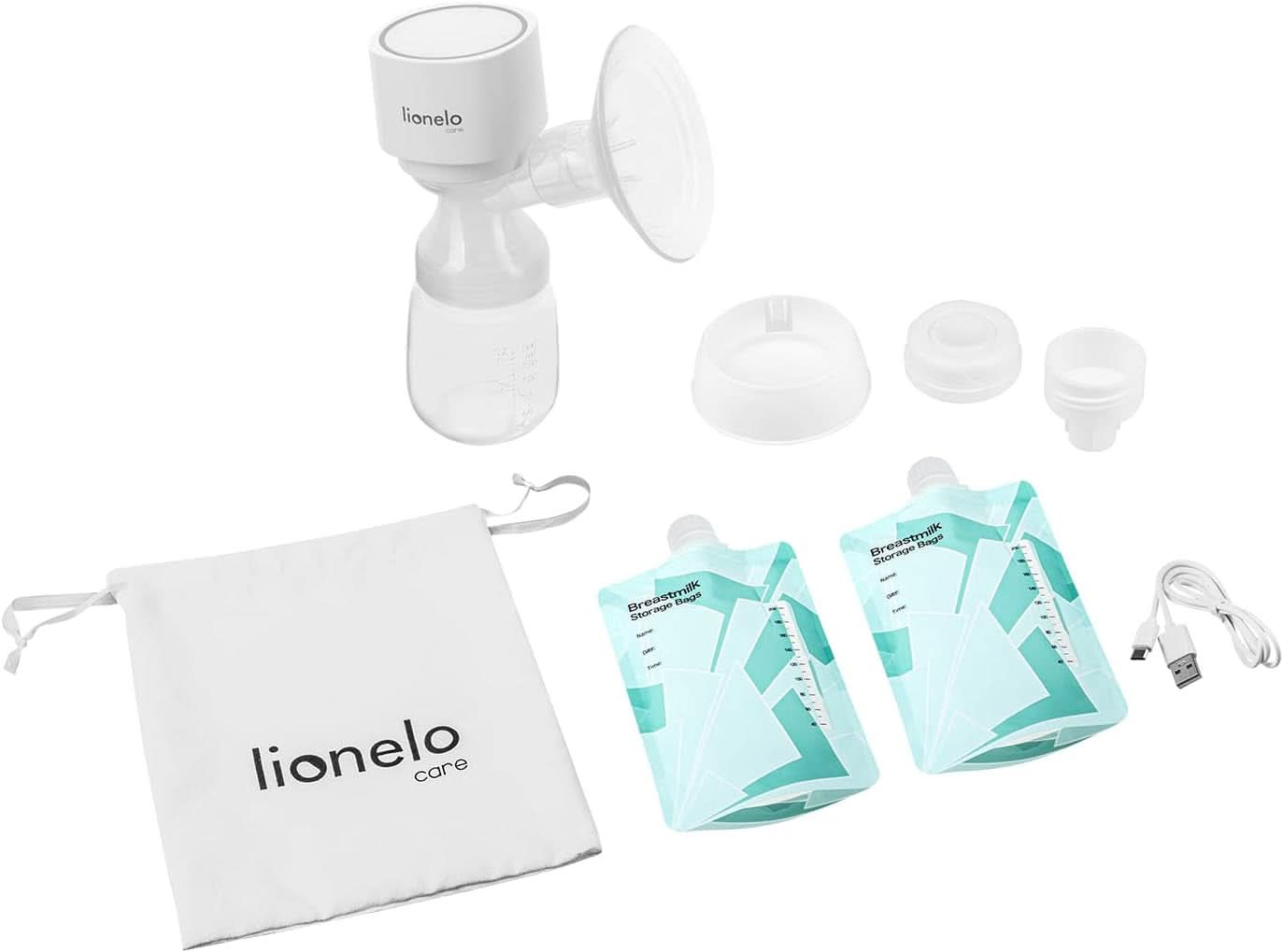 LIONELO Fidi One draadloze borstkolf 180 ml, 3-fasen draagbare borstkolf, 9-traps energiebesparende massage, siliconen trechter 26 mm looptijd 120 min Bpa-vrij Accessoires Voeding en borstvoeding Bebe Naty Shop