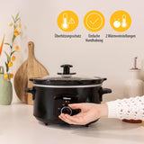 Tristar VS-3915 slowcooker, roestvrijstalen keramische pot met 2 warmtestanden en warmhoudfunctie, 3,5 L Slowcooker Naty Shop