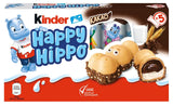 Kinder Happy Hippo Hazelnoot - Speciale knapperige wafels met melk en hazelnootcrème - Carnaval- en Mardi Gras-snoepjes - 1 pakje met 5 individuele repen van elk 20,7 g