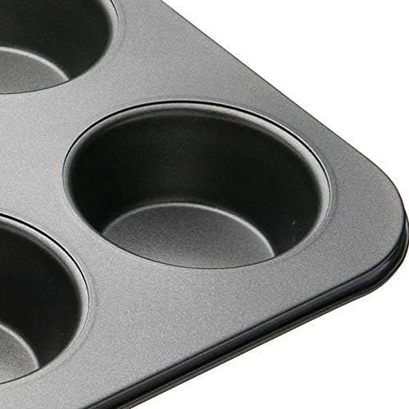 Masterclass Tiefes Muffinblech/Yorkshire Puddingform, 6-Loch-Form Mit PTFE-, PFOA- en Bpa-Freier Antihaftbeschichtung, Robuster 1 Mm Kohlenstoffstahl, Grau, 35 X 26 Cm Vormen en bakplaten Naty Shop