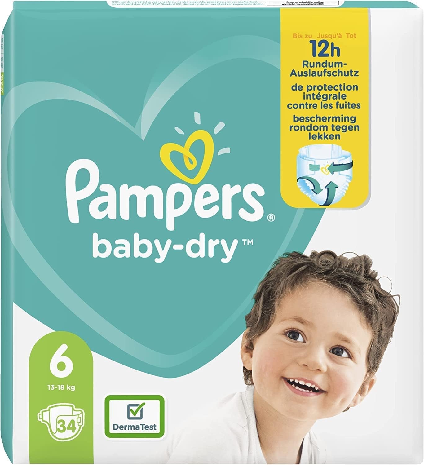 Luiers Pampers 81657566 Baby-Dry broek, wit