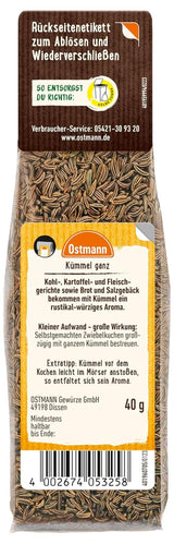 Ostmann - Hele komijn, voor het op smaak brengen van brood en gebak, 40 gram Condimente Naty Shop