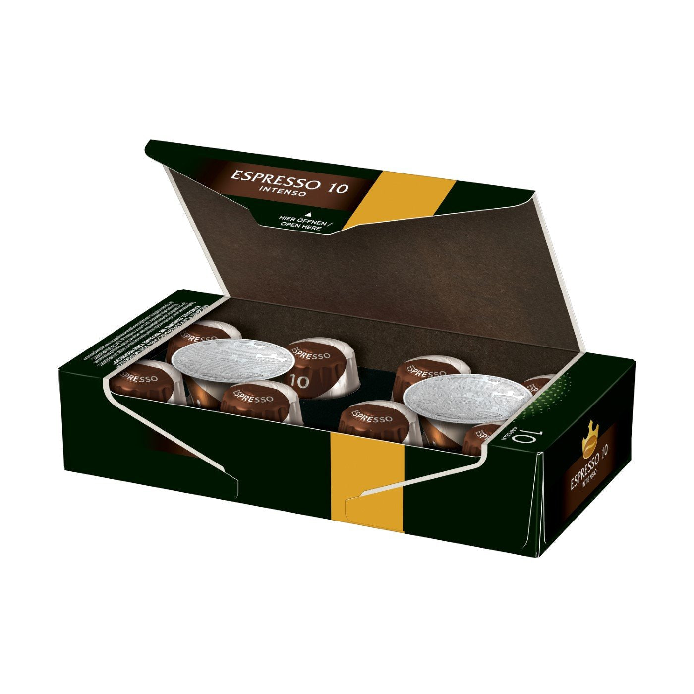 Kaffeekapseln Lungo Intenso, Intensität 8 van 12, 200 Nespresso®* compatibel Kapseln, 10 x 20 Getränke & Kapseln Espresso Intenso, Intensität 10.100 Nespresso®* compatibel Kaffeekapseln, 10x10