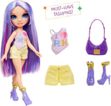 Rainbow High My Fashion Style Pop - Paars - 28 cm Paarse modepop met aantrekkelijke outfit en stijlvolle tas, om te spelen, poseren, verzamelen, voor kinderen van 4-12 jaar