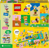 LEGO Classic Creative Animals, doos met kleurrijke stenen, bouwstenen dierfiguren zoals hond, kat, konijn, hamster en vogel, constructiespeelgoed voor jongens en meisjes vanaf 5 jaar 11034 Bouwsets Besuche den LEGO-Store