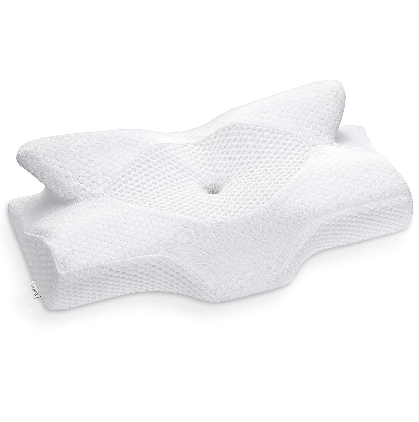 Elviros ademende kussensloop kussen 64 x 12,5/10,5 x 38 cm grijs (alleen voorkant kussen) cervicale orthopedische kussens Naty Shop wit