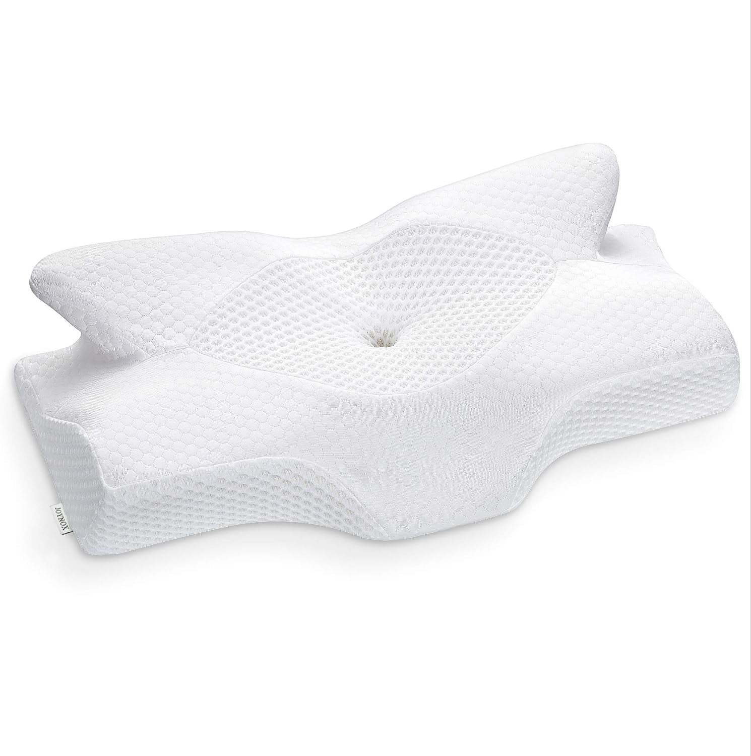 Elviros ademende kussensloop kussen 64 x 12,5/10,5 x 38 cm grijs (alleen voorkant kussen) cervicale orthopedische kussens Naty Shop wit