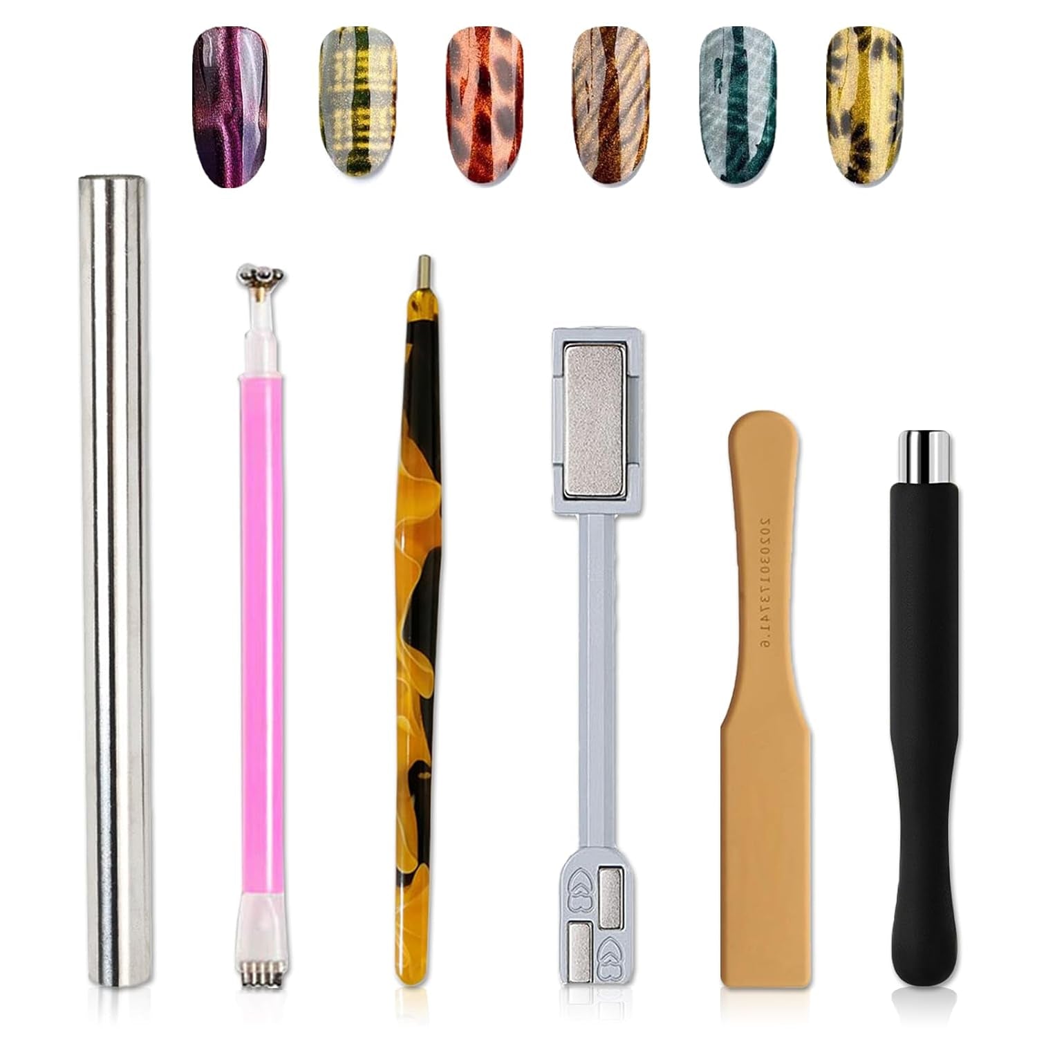 14 Stück Nail Art Werkzeug Magnetstift DIY Magic 3D Magnet Stick Set Verwendung Mit Cat Eye Gel Pulver Oder Nagelack - Magnetic Stift Katze Eye Pen voor ideale Katzenaugen Magische Effekt