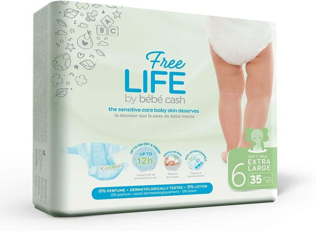 Freelife Baby Cash Luier, Größe 6 (18 Kg en +), 1 X 35 = 35 Luier Naty Shop