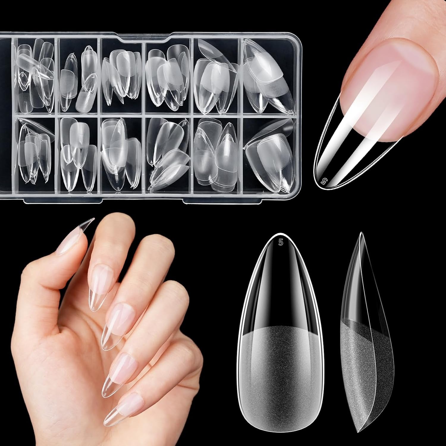 Korte kunstnagels Ballerina 120 stuks lijm op 12 maten Korte kunstnagels Zachte gel Volledige dekking nageltips voor korte gelnagels S