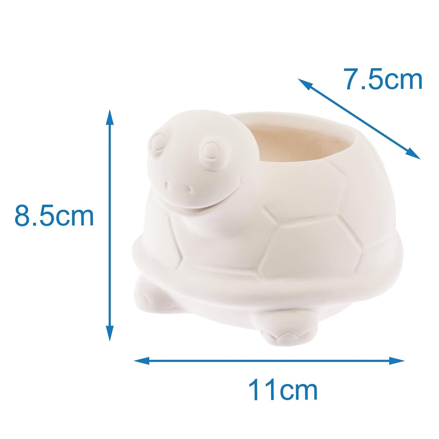 Baker Ross FX594 Turtle keramische plantenbakken - 2 stuks, schilder je eigen plantenbak