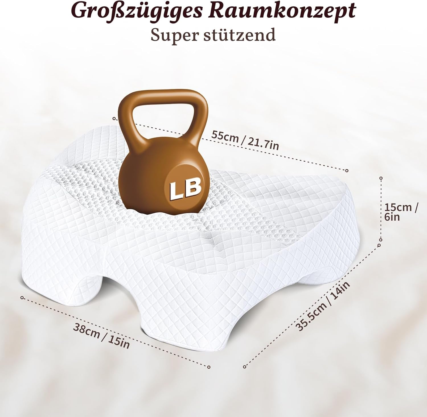SAHEYER zijslaapkussen met arm, ergonomisch orthopedisch kussen, nek- en schouderkussen van traagschuim, nekkussen met armen in meerdere hoeken voor vele slaapposities (wit) Cervicale orthopedische kussens Naty Shop