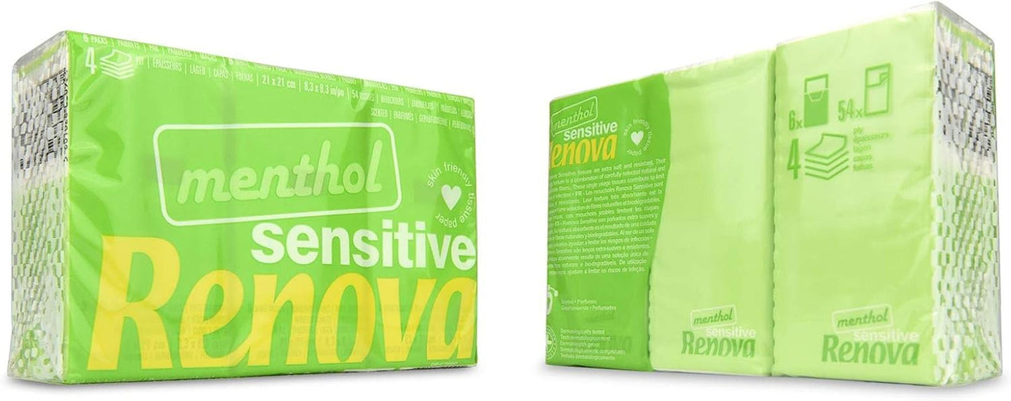 Zakdoekjes Renova SENSITIVE MENTHOL 6-pack Normaal Wit 1 stuk (pak van 6)