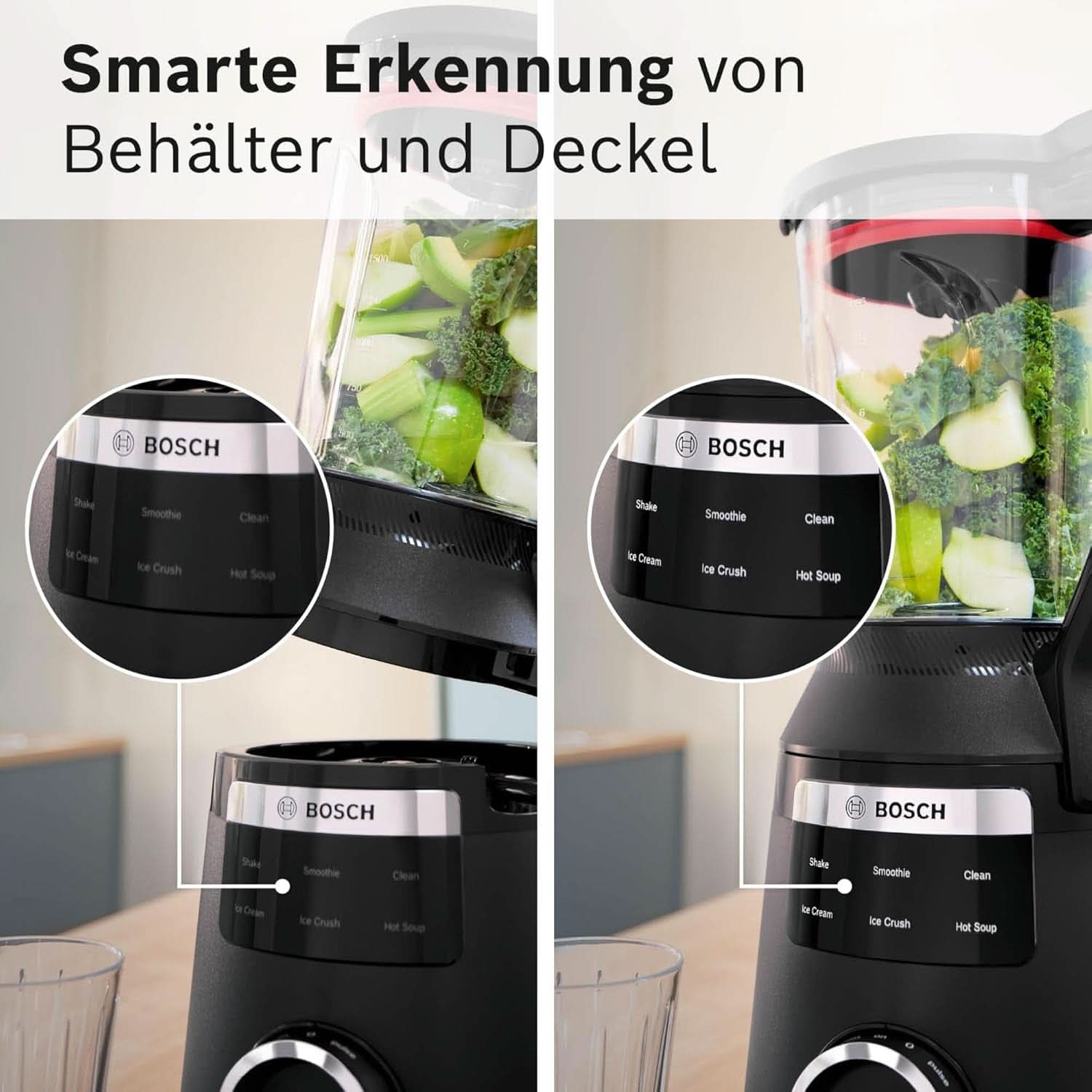 Highspeed-Standmixer Vitapower Serie 6 MMBD665B1, 45.000 U/Min, 6 Programma's Inkl Heiße Suppe & Reinigung, 2 L Mixbehälter, Stopfer, Spülmaschinenfeste Teile, Made in Europe, 1800W, Schwarz Kitchen Naty Shop