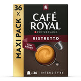 Café Royal Ristretto – Nespresso®-compatibele koffiecapsules, 100% Arabica, intensief, donker gebrand, intensiteit 11/12, Rainforest Alliance, 36 capsules
