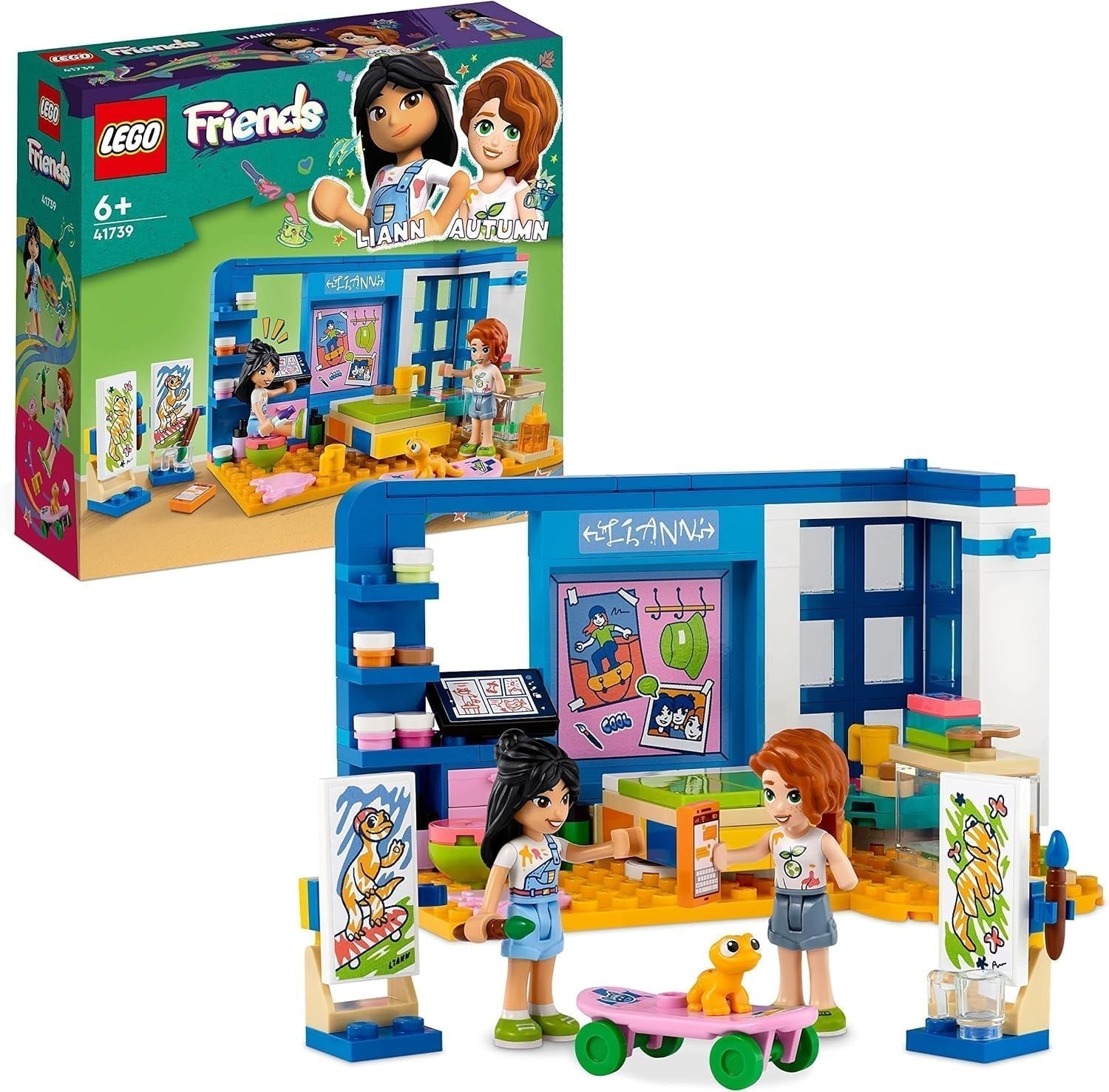 LEGO 41739 Friends Liann's kamer, minispeelgoed met kunstthema, klein collectiecadeau met minipoppen van Liann, herfst en huisdier 2023-serie Bouwsets Bekijk de LEGO-Store Single
