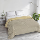 Basic winterdeken, effen en gevoerd, donkergroen/crème, 200X245Cm Naty Shop Dekbedden en dekbedden Taupe/crème 250X245Cm