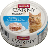animonda Carny Ocean Thunfisch + Meeresfrüchte (12 x 80g), Katzenfutter nass für ausgewachsene Katzen, met zartem Fischfilet, ohne Getreide ohne Zucker