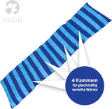 Kersensteenkussen Magnetron- en ovenbestendig - Blauw met strepen en stippen I Handgemaakt I Gemaakt in Duitsland I Ca. 20 X 60Cm I Oeko-Tex katoen I Nekkussen Cervicale orthopedische kussens Naty Shop