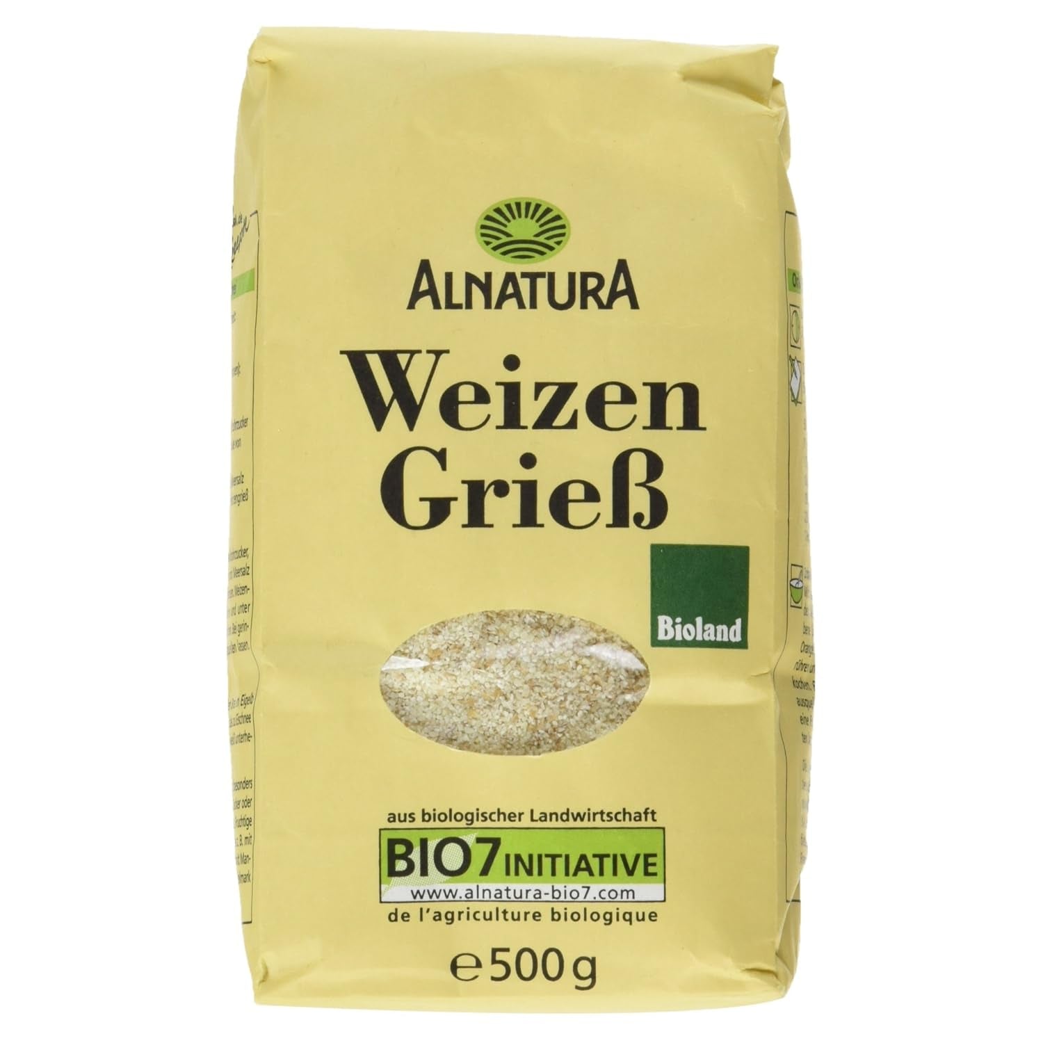 Biologisch tarwegriesmeel, 500 g (verpakking kan variëren)
