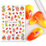 JMEOWIO Nagelsticker Herbst 9 Blatt Nail Art Sticker Selbstklebend Nagelaufkleber Kürbis Ahornblatt Erntedankfest Decoratie Nageldesign Zubehör