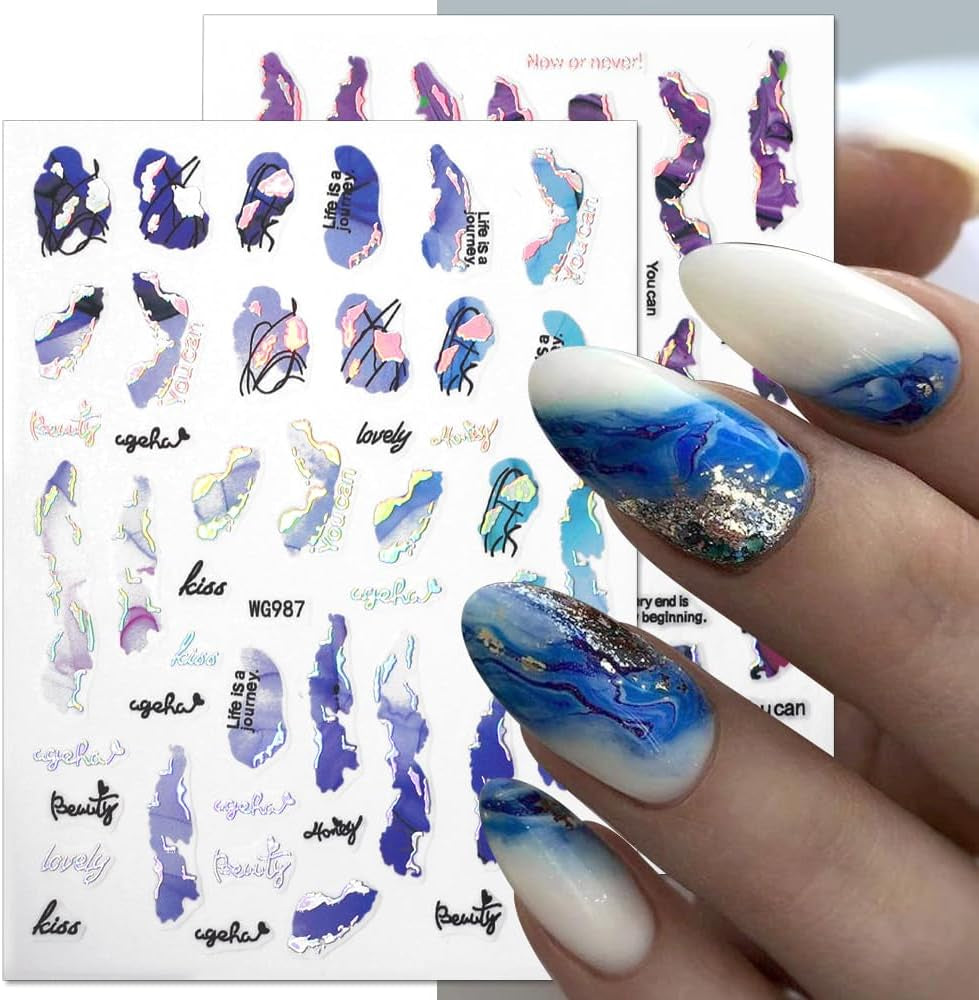 6 kleuren marmeren nagelstickers bronzer zilver zelfklevende stickers bloei marmeren nagelstickers 3D marmeren nagelstickers ontwerpaccessoires nail art stickers nagelstickers set nagelfolie