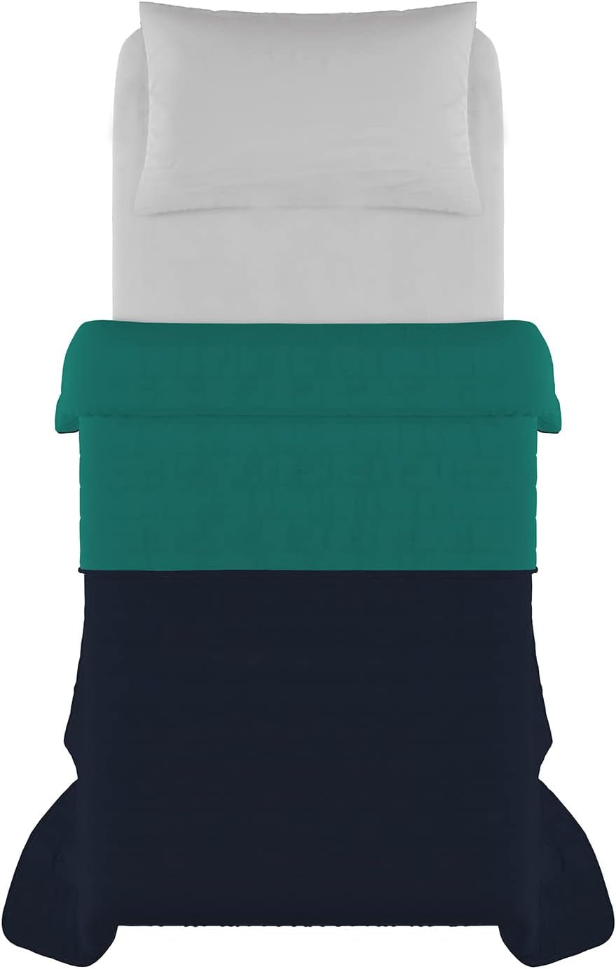 Italiaans beddengoed Estivo eenpersoonsbed, linnen, Aqua, 170 X 270 Cm Dekbedden en dekbedden Naty Shop