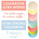 Scrapcooking - Set van 9 pastelkleurstoffen - Blauw, Geel, Koraal, Roze, Turkoois, Limoengroen, Wit, Aquagroen, Poederroze - Eetbare kleurpoeder voor cakes, muffins, macarons - 4272