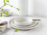 CreaTable, 33065, Uno-serie geel-wit 12-delige serviesset, porseleinen bordenset, vaatwasser- en magnetronbestendig, gemaakt in Portugal
