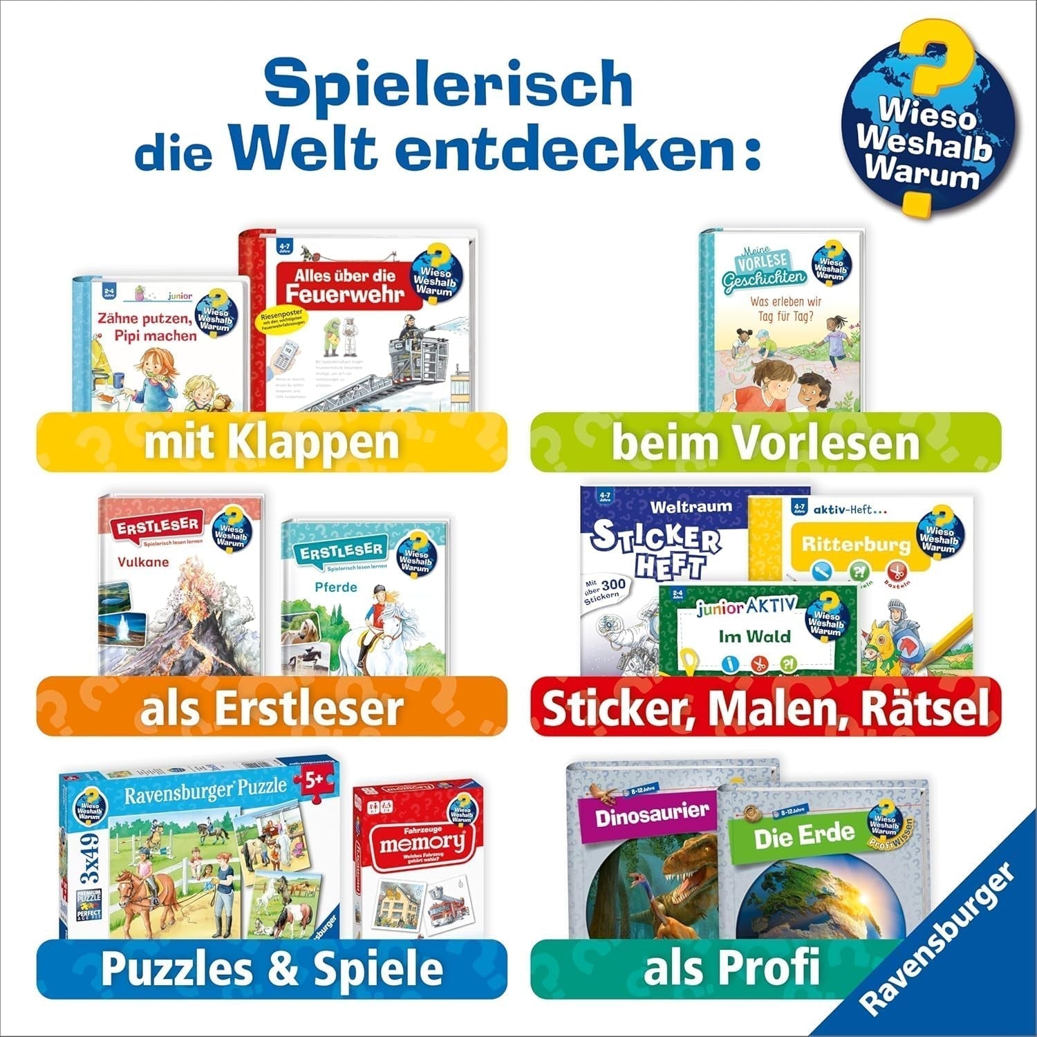 Ravensburger kinderpuzzel 13411 - Zeedieren op het koraalrif - Waarom? Waarom? Waarom? Puzzel 150 stukjes XXL + kennisposter, voor kinderen vanaf 7 jaar Puzzel Naty Shop
