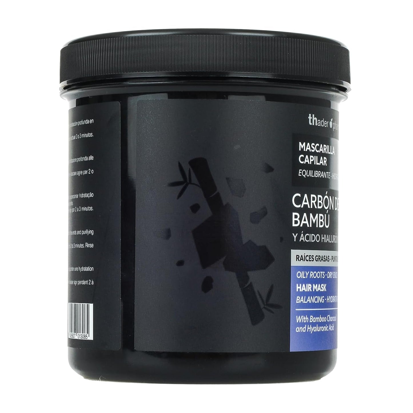 Thader Pharma Evenwichtig haarmasker met bamboehoutskool en hyaluronzuur - Ideaal voor vette wortels en droge punten, 700 ml Naty Shop Haarmasker