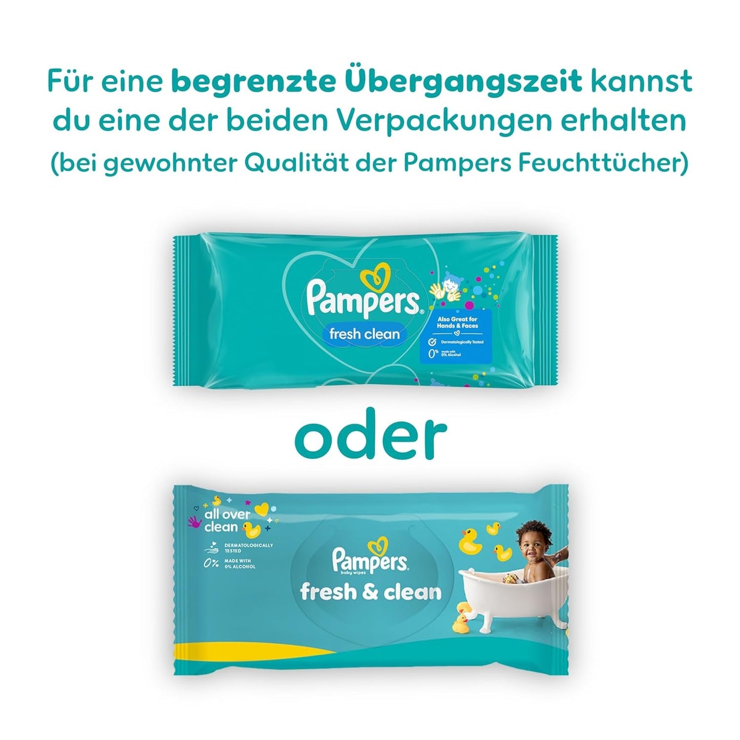 Pampers Fresh Clean vochtige doekjes, 15 verpakkingen van 80 doekjes, totaal 1200 doekjes, lichte geur, ook geschikt voor handen en gezicht